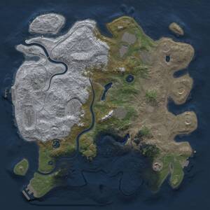 Thumbnail Rust Map: Procedural Map, Size: 4000, Seed: 1704228908, 17 Monuments