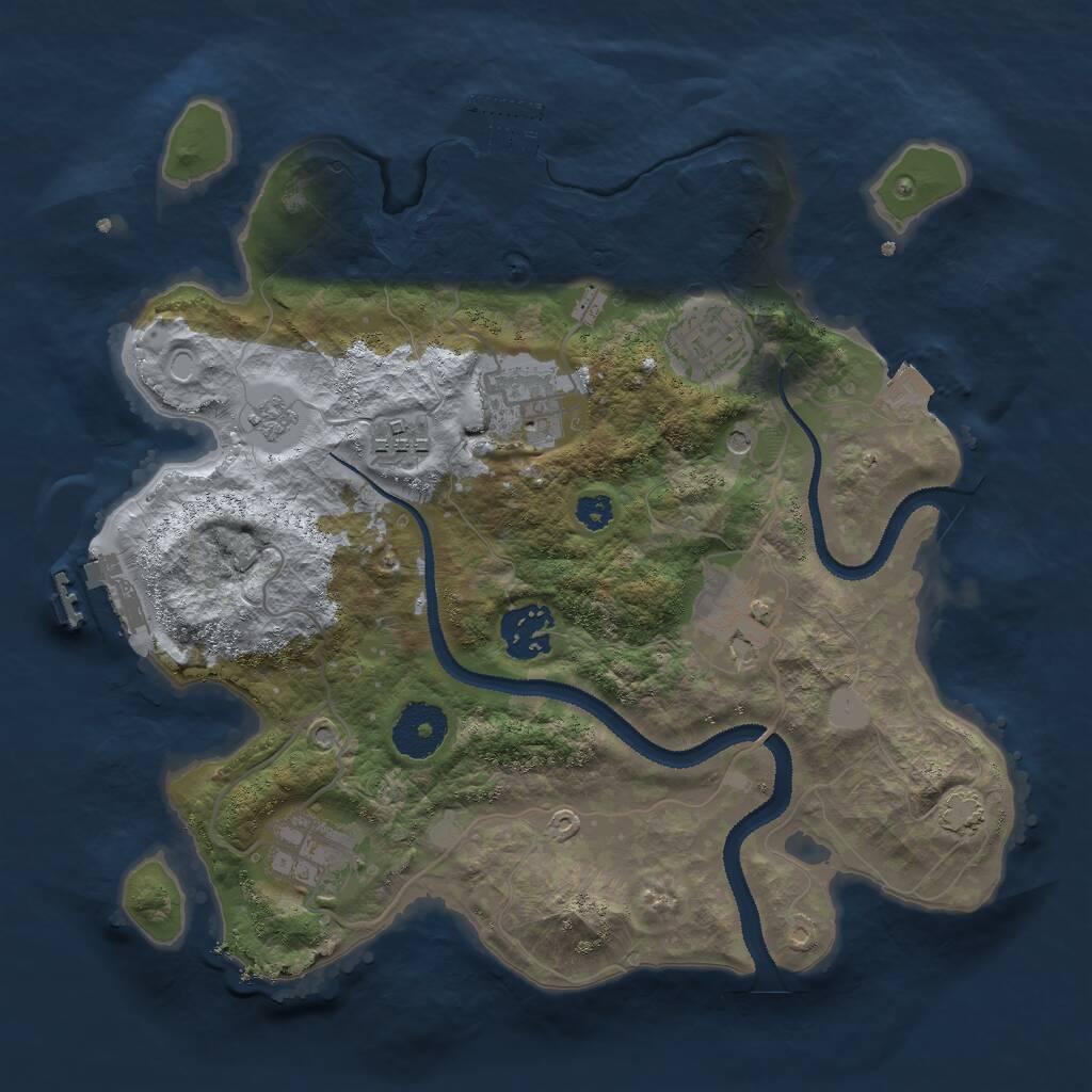 Rust Map: Procedural Map, Size: 3000, Seed: 1573025114, 12 Monuments