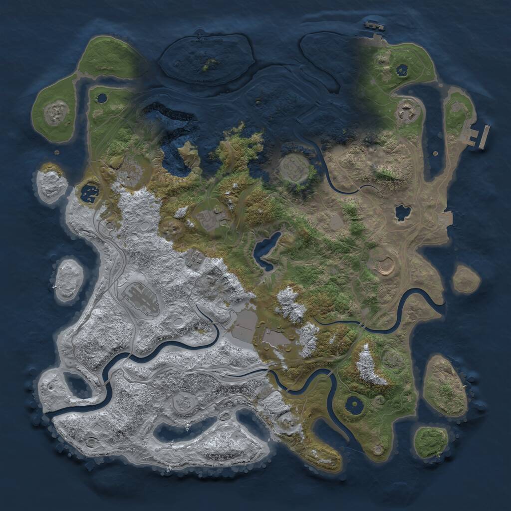 Rust Map: Procedural Map, Size: 4250, Seed: 1055587666, 15 Monuments