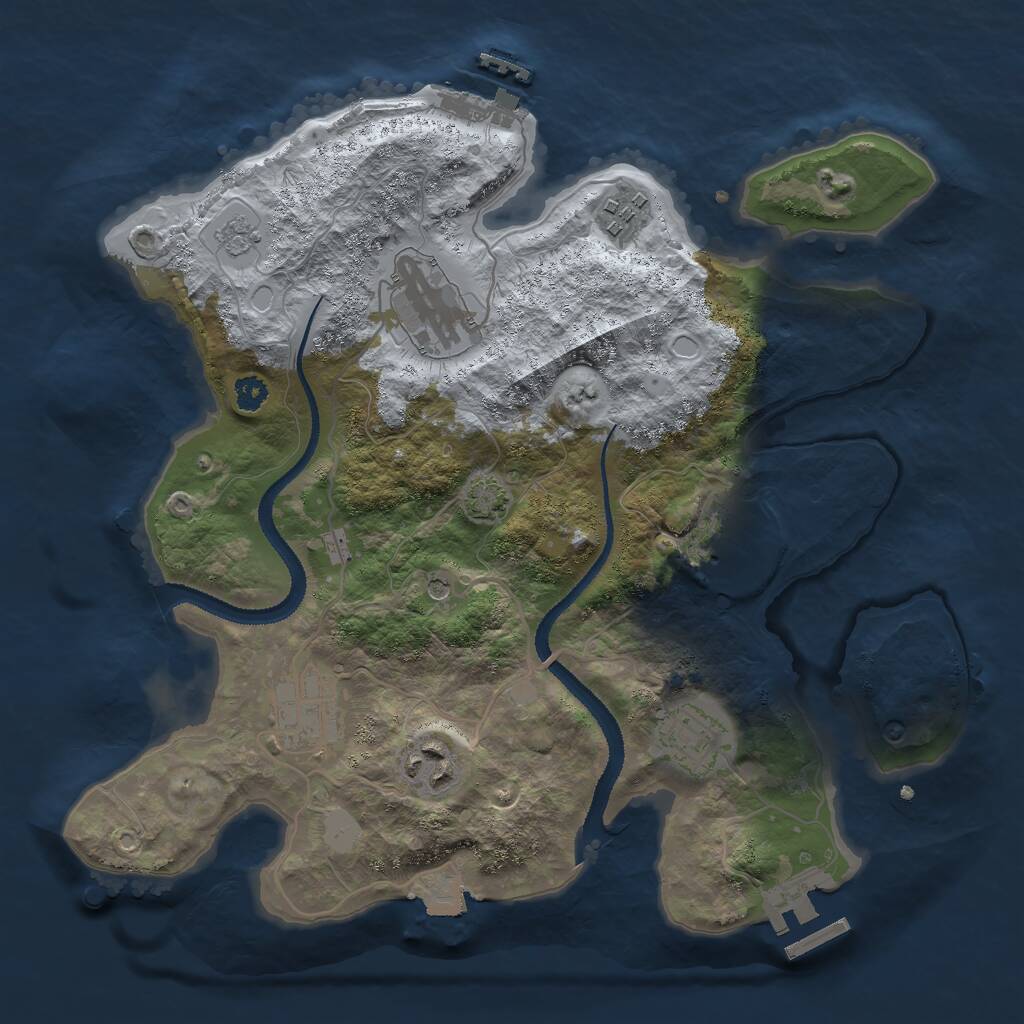 Rust Map: Procedural Map, Size: 3000, Seed: 786464436, 12 Monuments