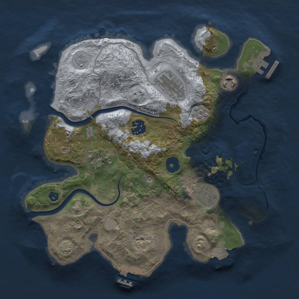 Rust Map: Procedural Map, Size: 3000, Seed: 166079283, 12 Monuments