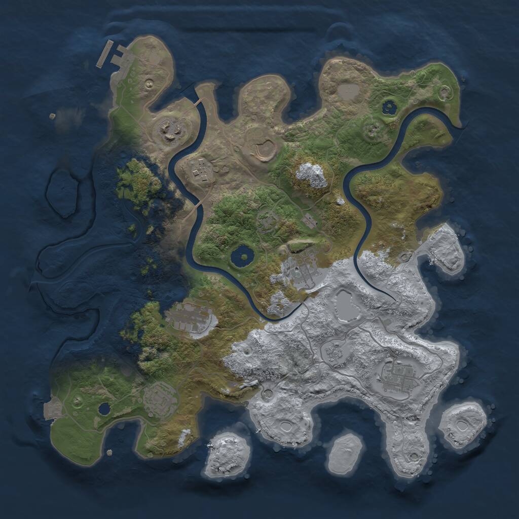 Rust Map: Procedural Map, Size: 3500, Seed: 1587942176, 12 Monuments