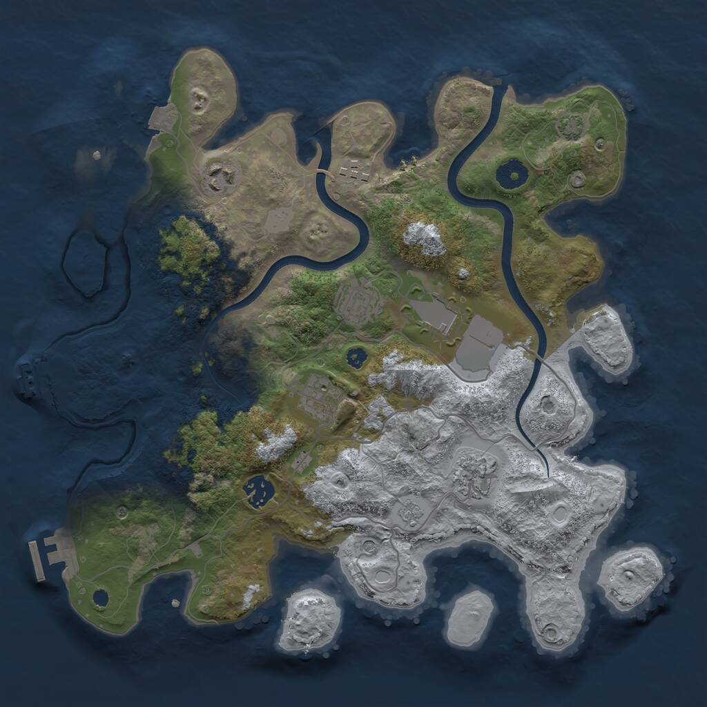 Rust Map: Procedural Map, Size: 3500, Seed: 1587942176, 13 Monuments