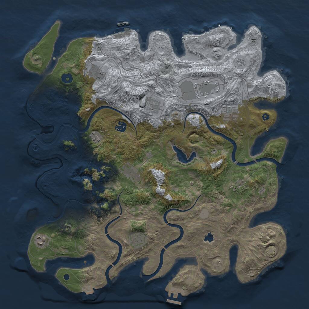 Rust Map: Procedural Map, Size: 4250, Seed: 2135983474, 16 Monuments