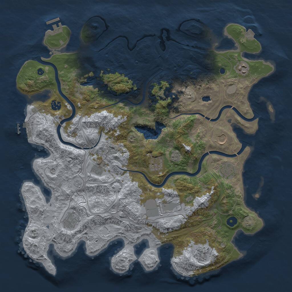 Rust Map: Procedural Map, Size: 4300, Seed: 2025613, 16 Monuments