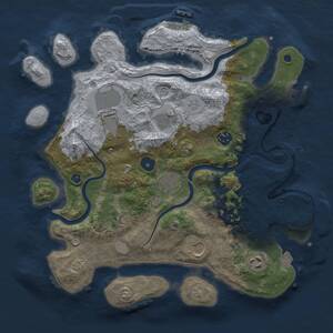Thumbnail Rust Map: Procedural Map, Size: 3500, Seed: 1194590695, 14 Monuments