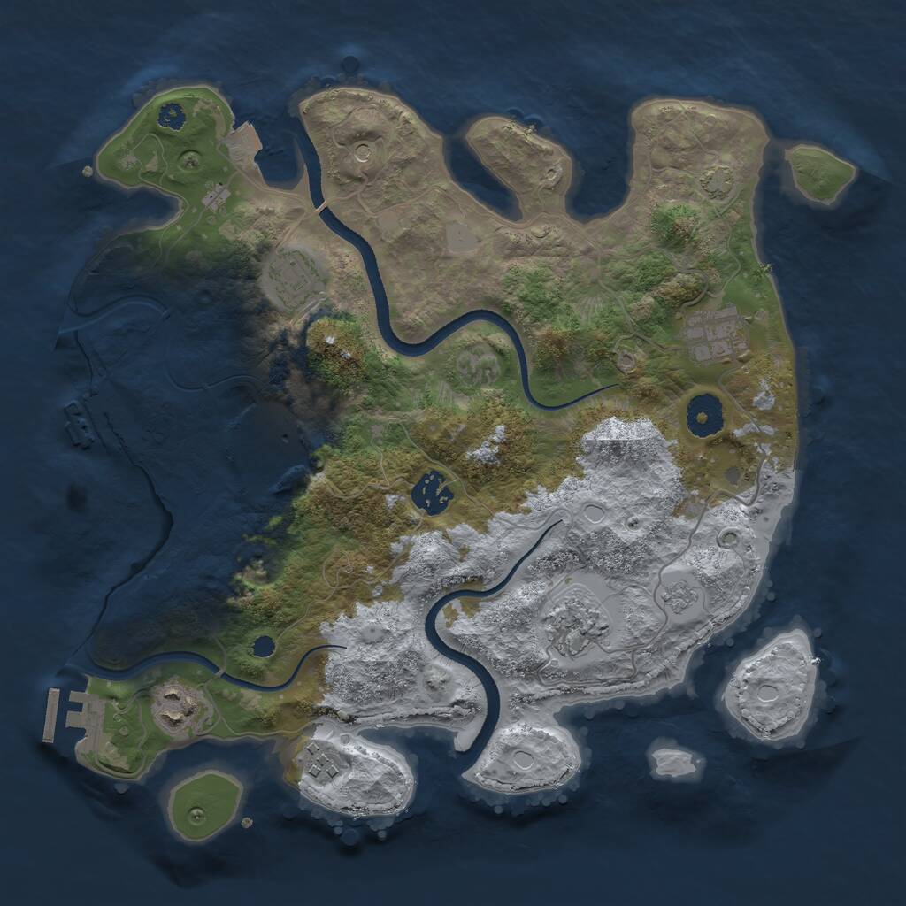 Rust Map: Procedural Map, Size: 3364, Seed: 481981, 13 Monuments