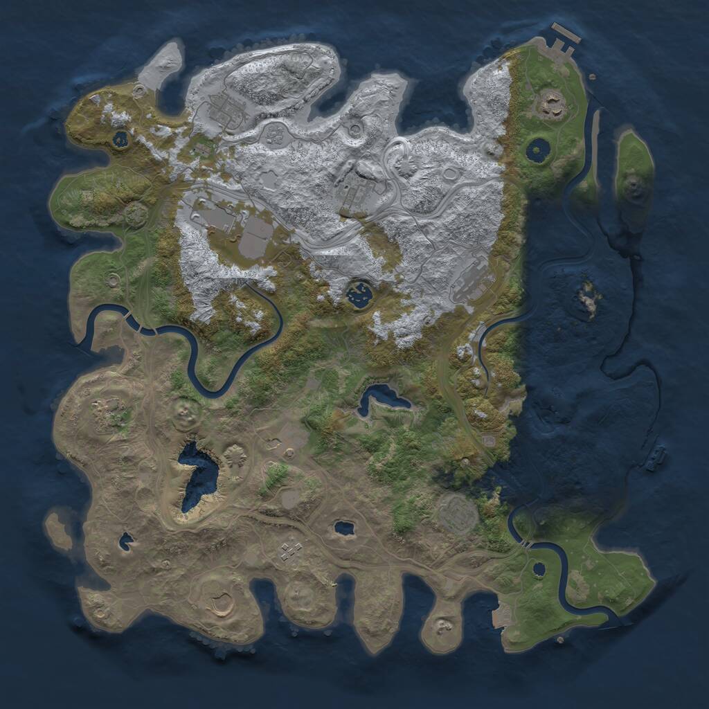 Rust Map: Procedural Map, Size: 4500, Seed: 717959327, 17 Monuments