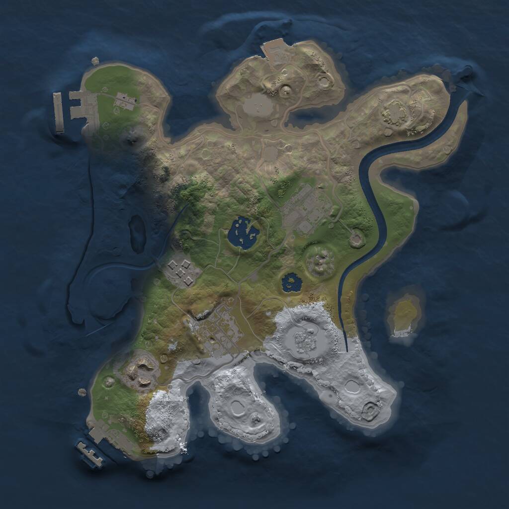 Rust Map: Procedural Map, Size: 2500, Seed: 312451, 10 Monuments