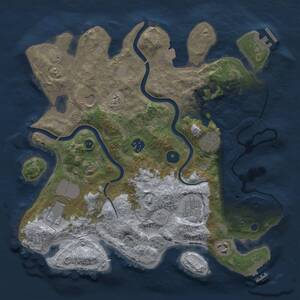 Thumbnail Rust Map: Procedural Map, Size: 3500, Seed: 2027777982, 13 Monuments