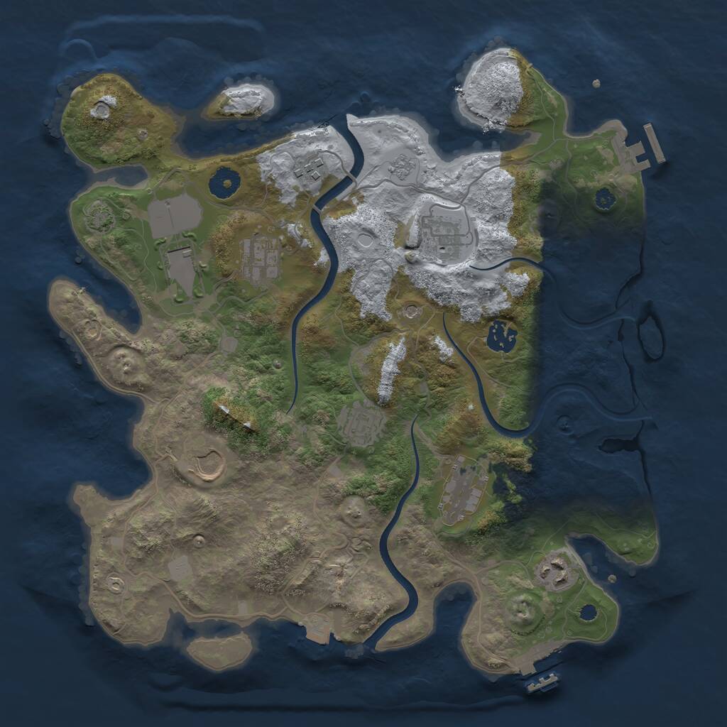 Rust Map: Procedural Map, Size: 3575, Seed: 2563, 15 Monuments