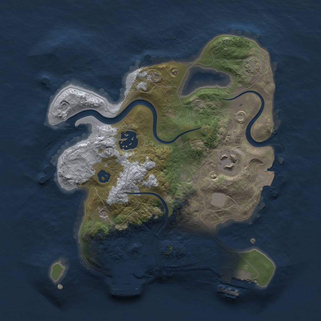Rust Map: Procedural Map, Size: 2500, Seed: 417304003, 7 Monuments