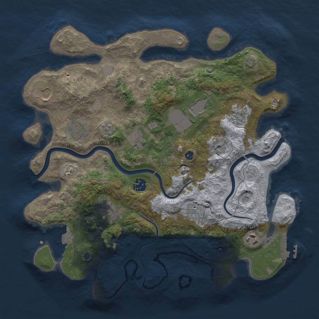 Rust Map: Procedural Map, Size: 3700, Seed: 1685875982, 15 Monuments
