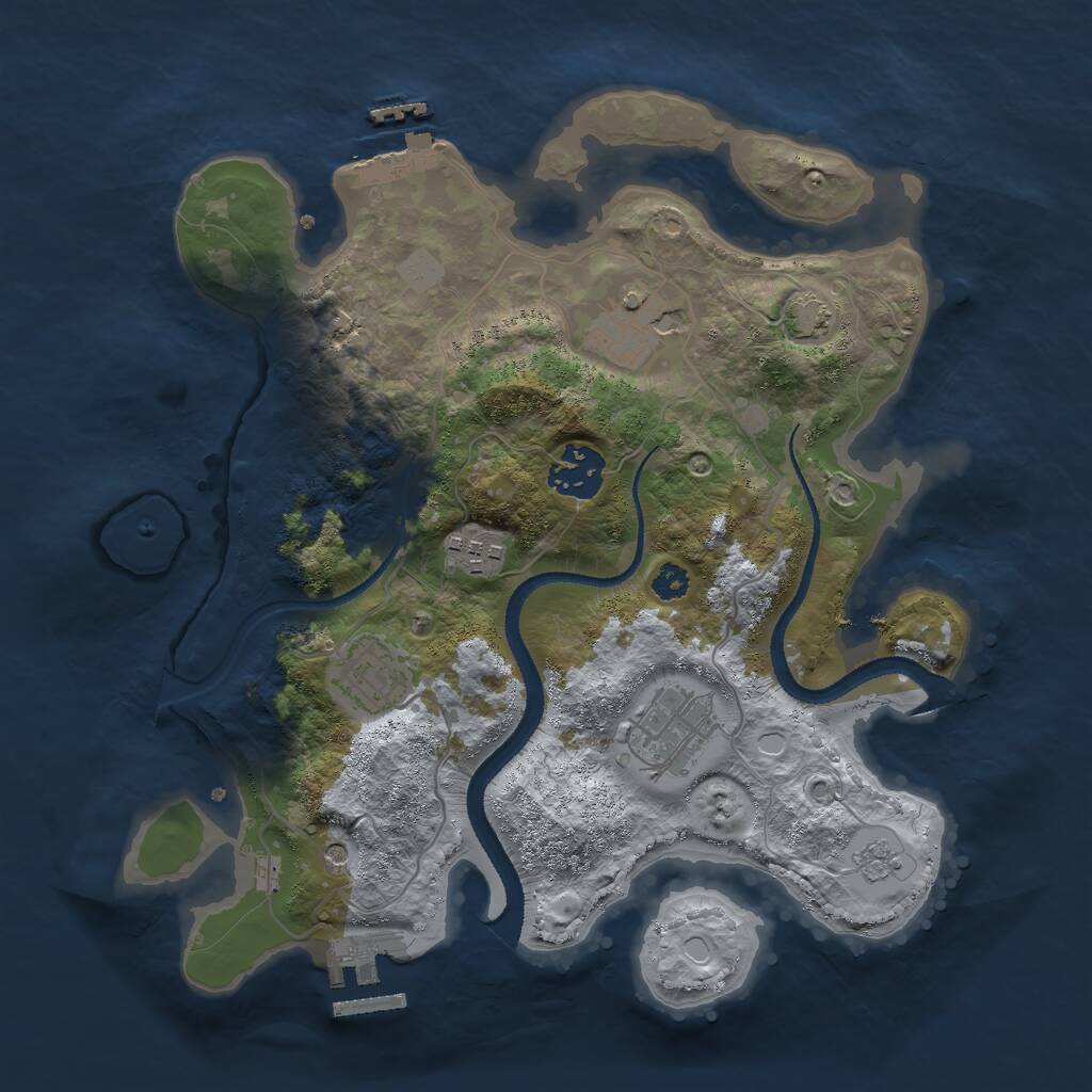 Rust Map: Procedural Map, Size: 3000, Seed: 102404599, 11 Monuments