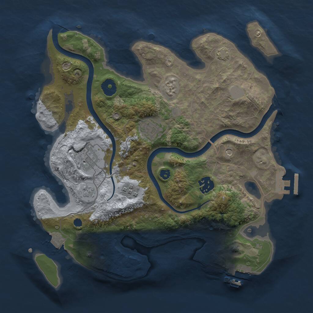 Rust Map: Procedural Map, Size: 3000, Seed: 1216212904, 10 Monuments