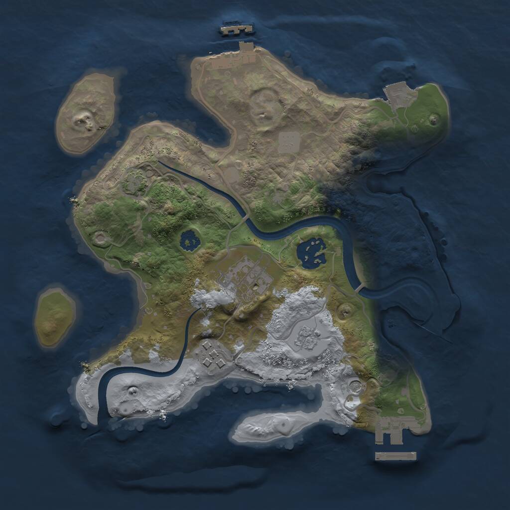 Rust Map: Procedural Map, Size: 2500, Seed: 757644901, 9 Monuments