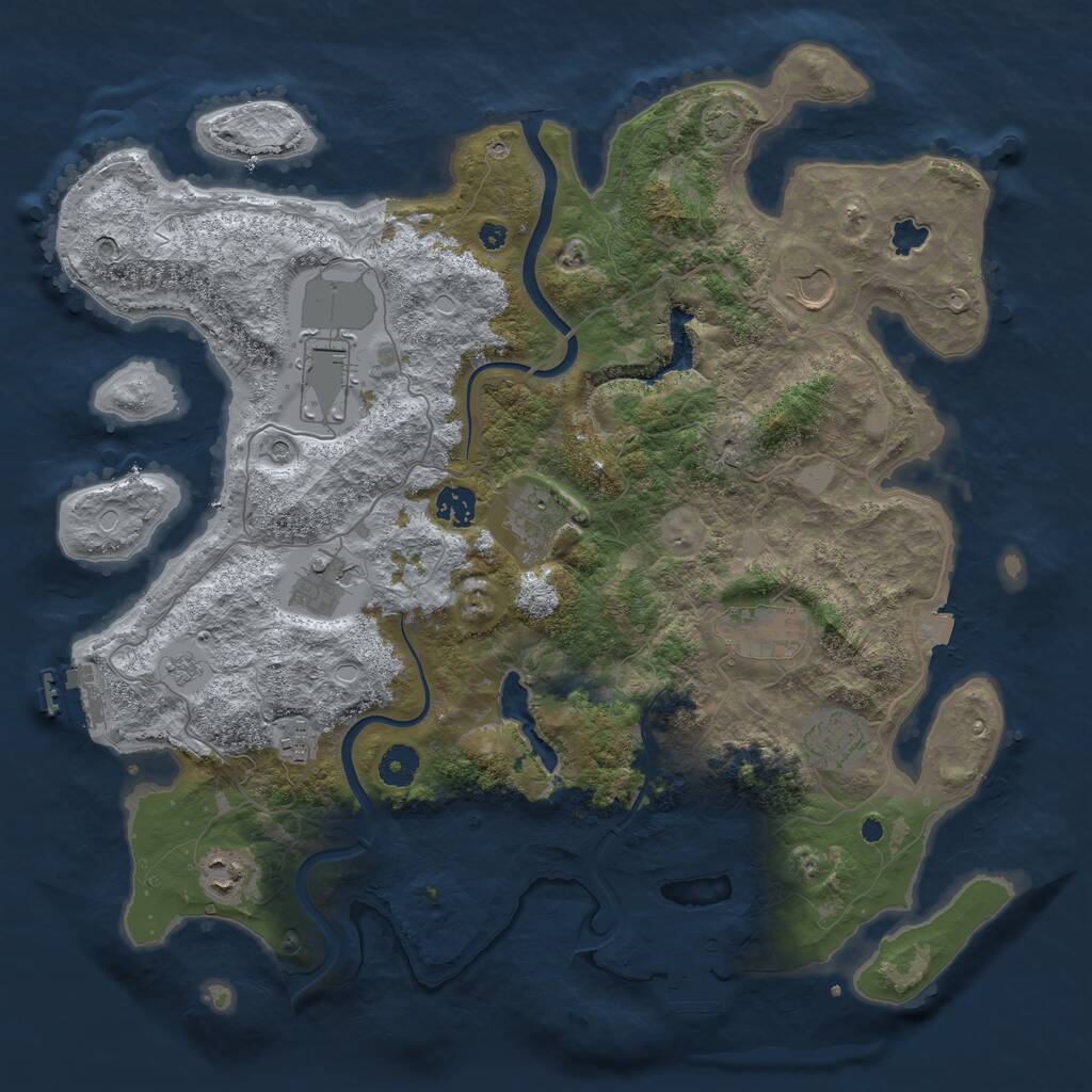 Rust Map: Procedural Map, Size: 4000, Seed: 100108, 15 Monuments