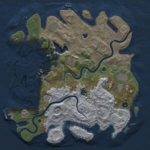 Thumbnail Rust Map: Procedural Map, Size: 4000, Seed: 1084635475, 14 Monuments