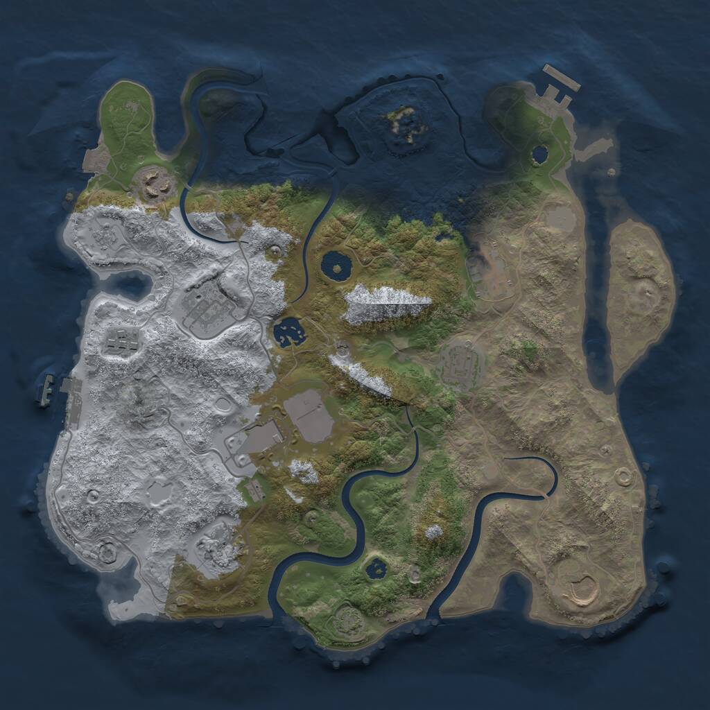 Rust Map: Procedural Map, Size: 3500, Seed: 1509518389, 15 Monuments