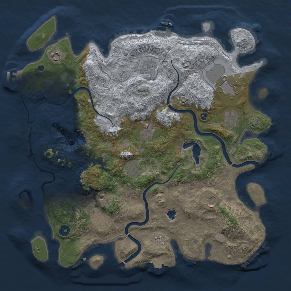 Rust Map: Procedural Map, Size: 4000, Seed: 1716550108, 15 Monuments