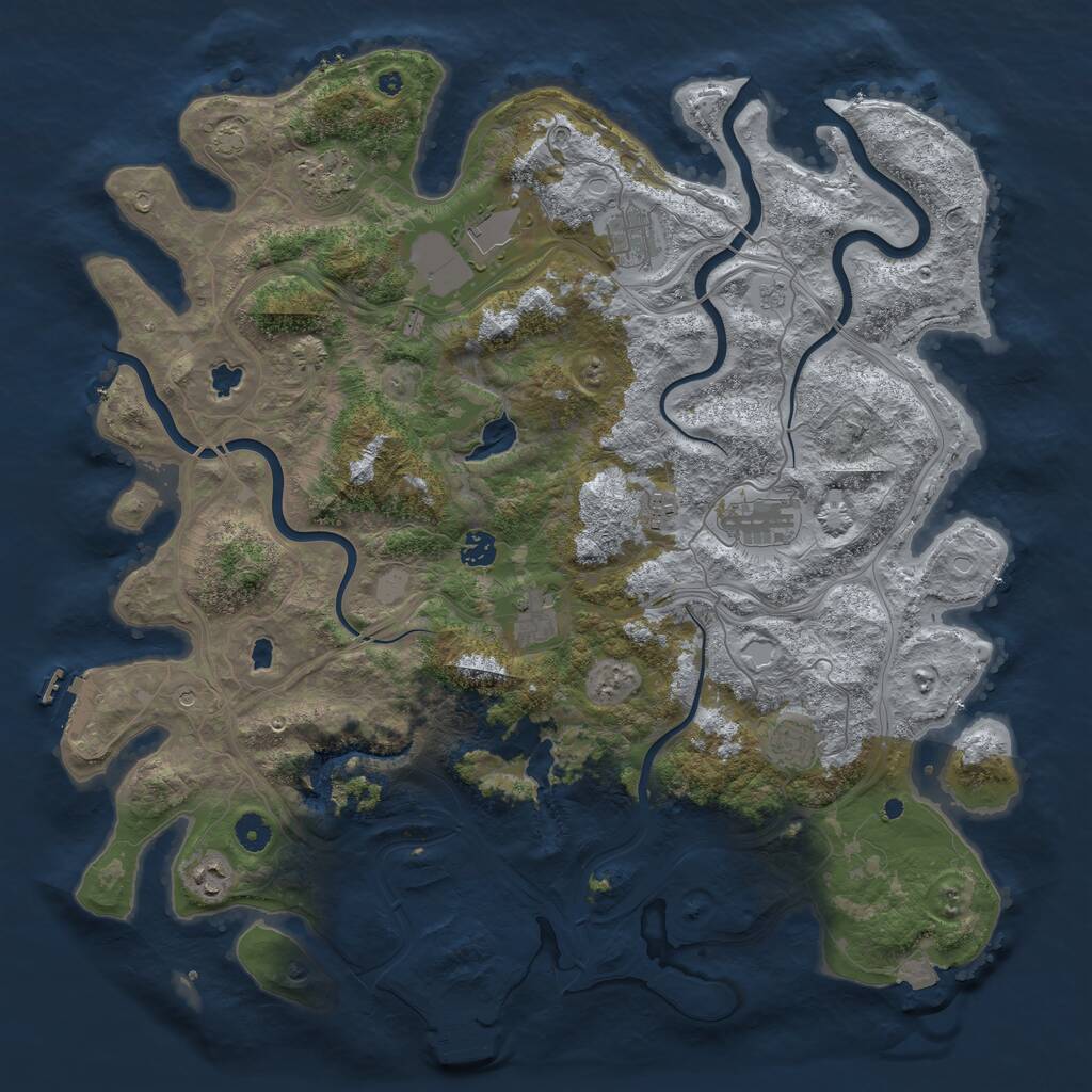 Rust Map: Procedural Map, Size: 4500, Seed: 97307637, 15 Monuments