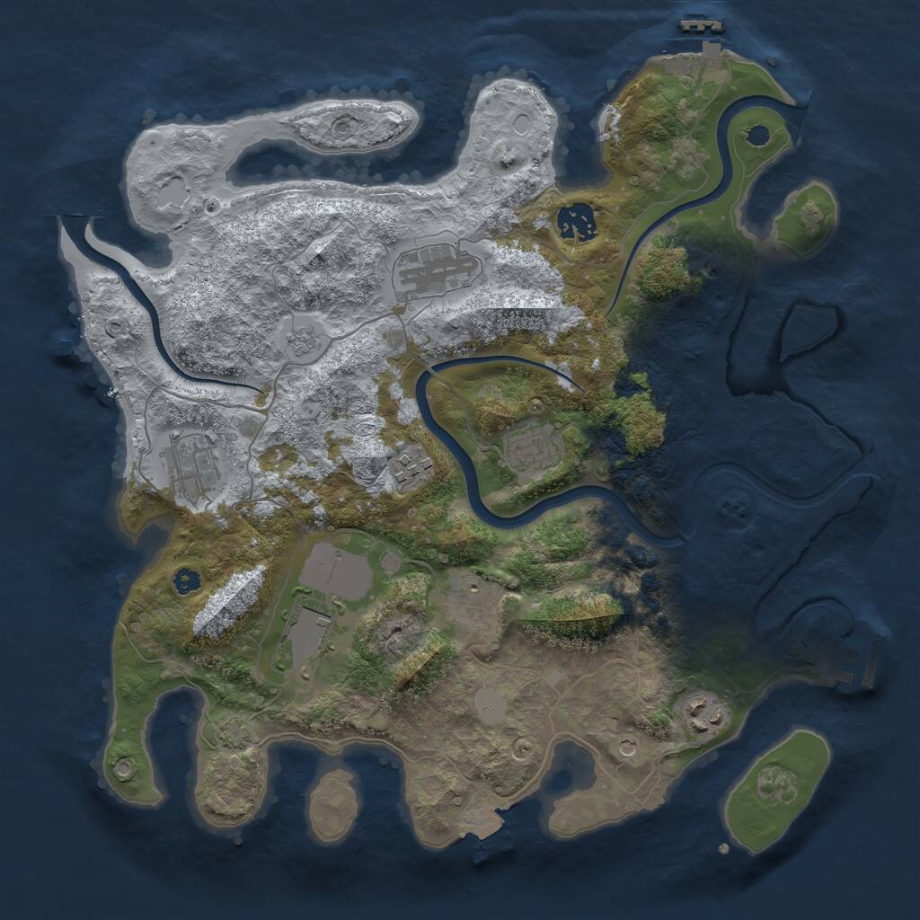 Rust Map: Procedural Map, Size: 3500, Seed: 769026679, 14 Monuments