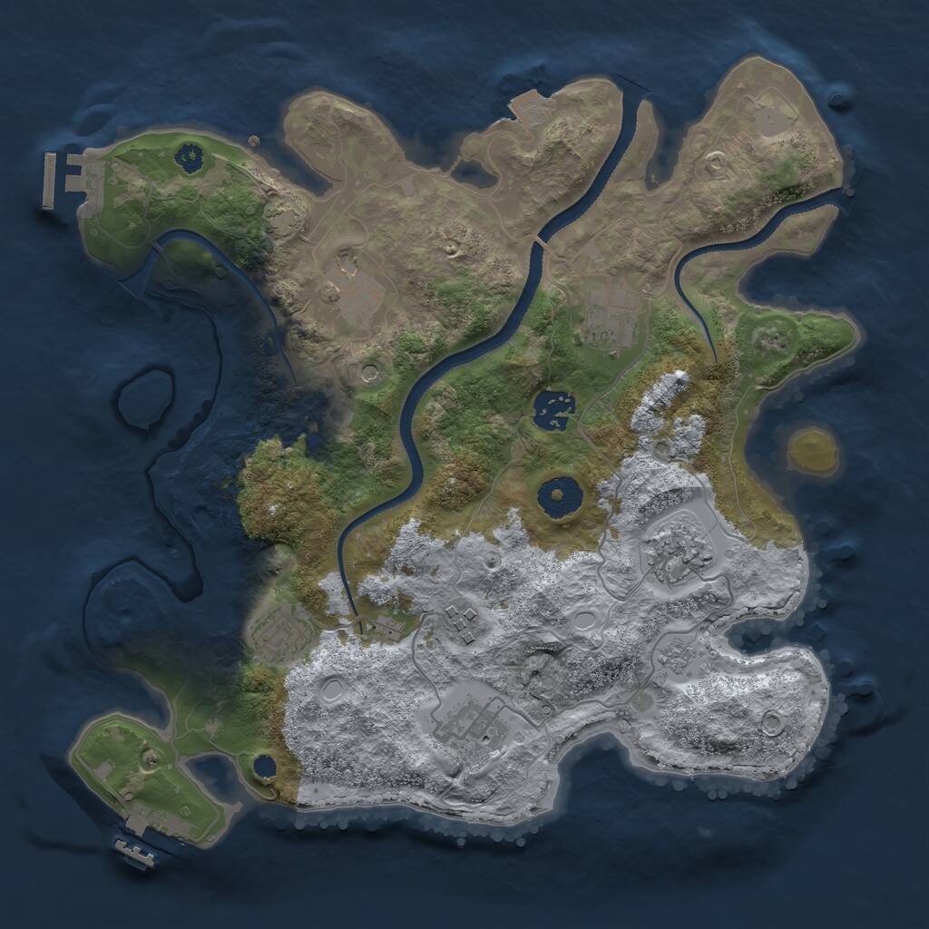 Rust Map: Procedural Map, Size: 3300, Seed: 532611833, 13 Monuments