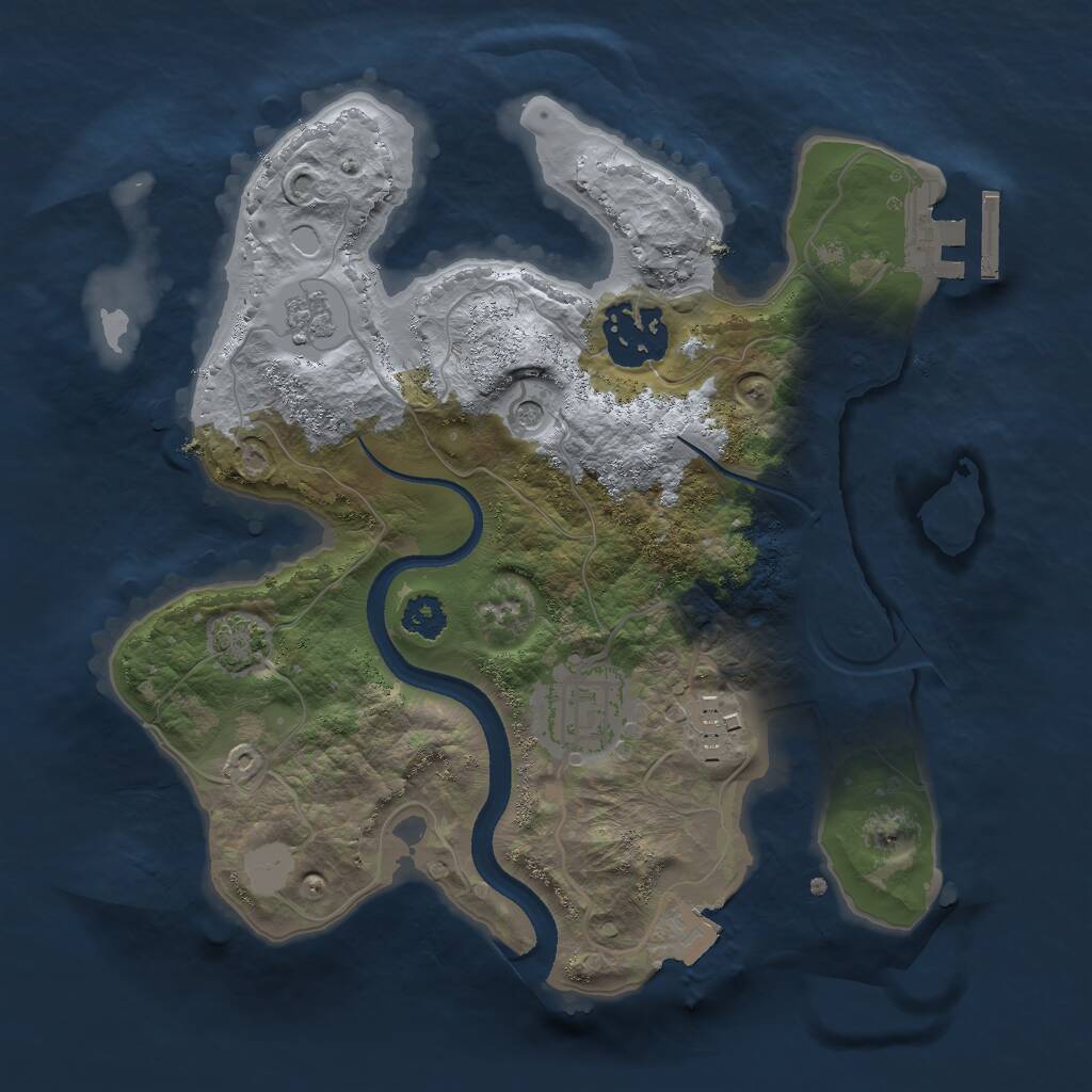 Rust Map: Procedural Map, Size: 2500, Seed: 166079283, 8 Monuments