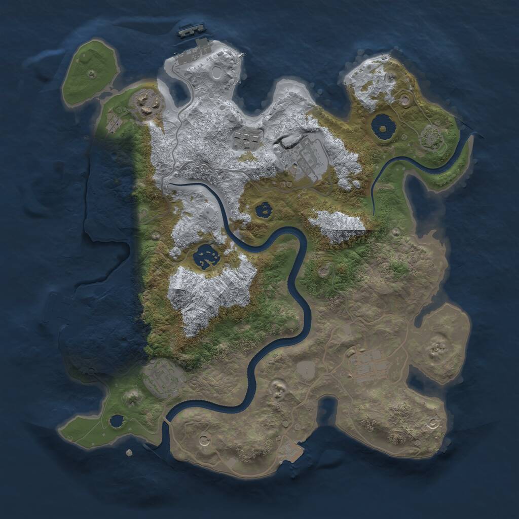 Rust Map: Procedural Map, Size: 3200, Seed: 1465101516, 11 Monuments