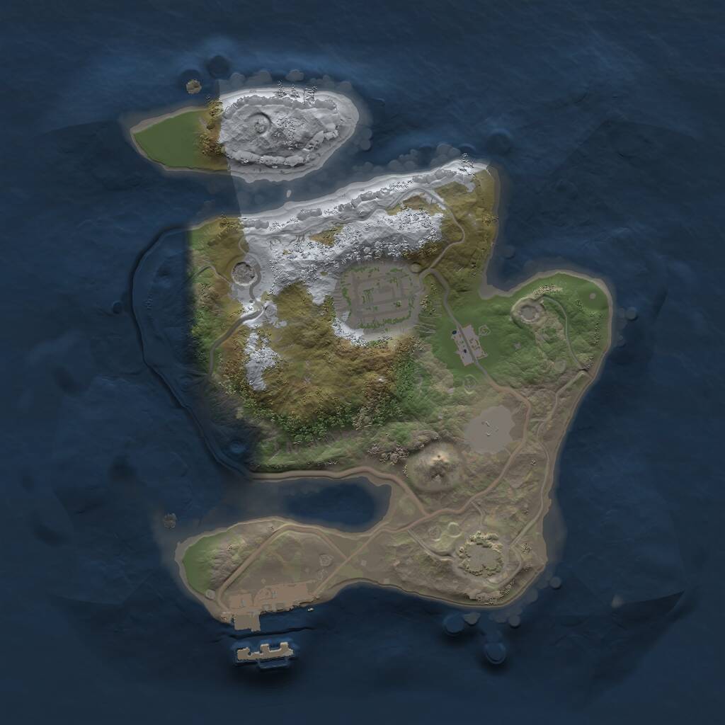 Rust Map: Procedural Map, Size: 2000, Seed: 725425769, 5 Monuments