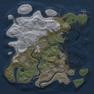 Thumbnail Rust Map: Procedural Map, Size: 3700, Seed: 821210869, 15 Monuments