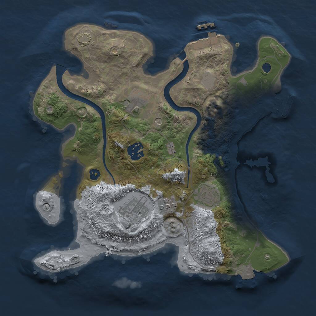 Rust Map: Procedural Map, Size: 2800, Seed: 746446, 10 Monuments