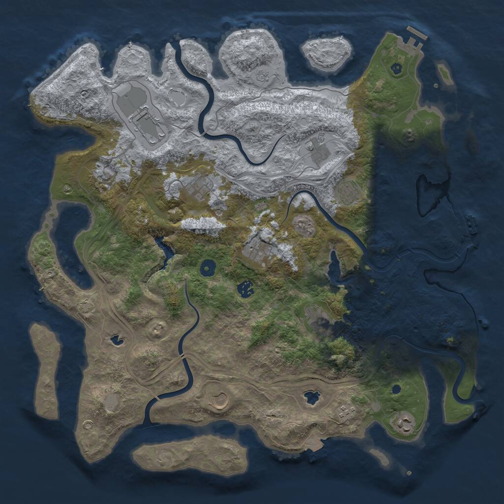 Rust Map: Procedural Map, Size: 4500, Seed: 1664703826, 17 Monuments