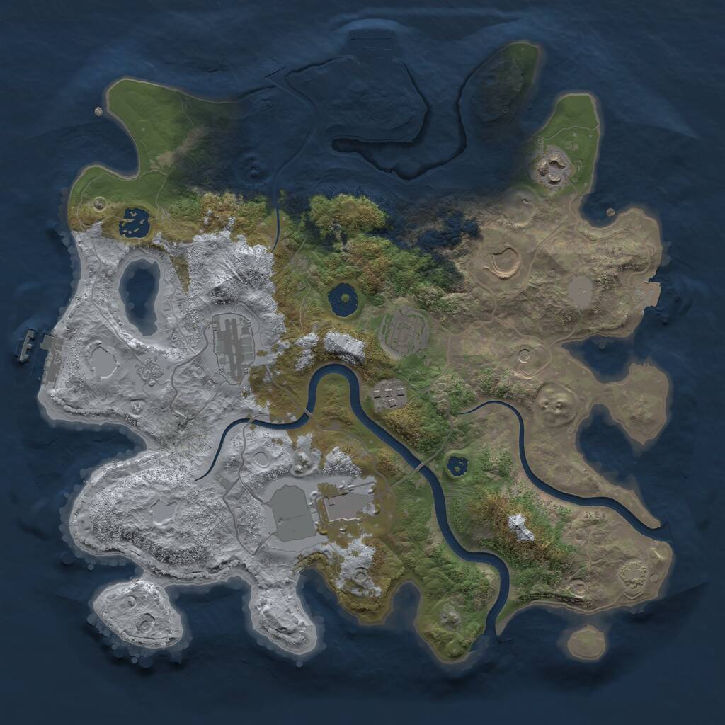 Rust Map: Procedural Map, Size: 3500, Seed: 6236263, 13 Monuments