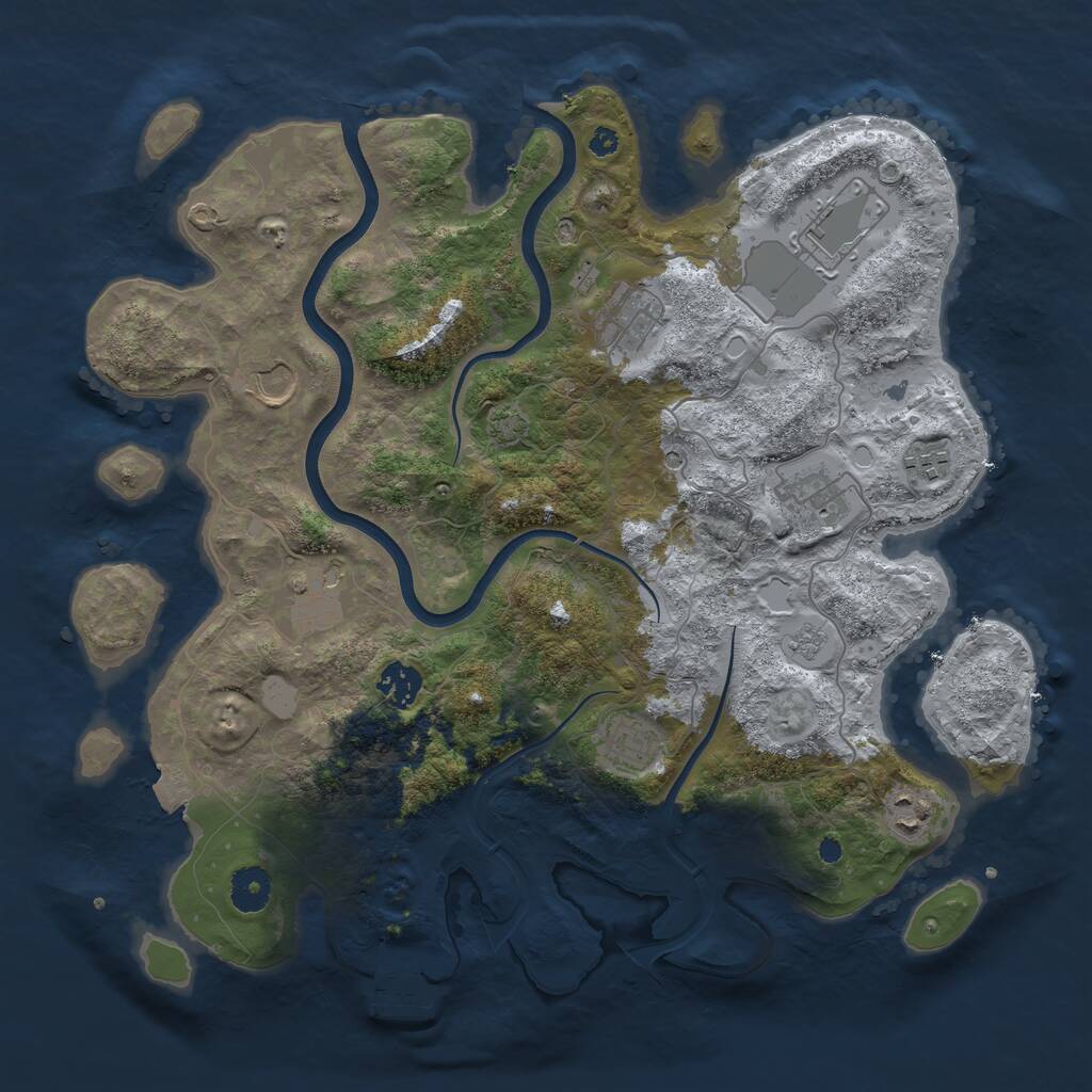 Rust Map: Procedural Map, Size: 3750, Seed: 1984891294, 14 Monuments