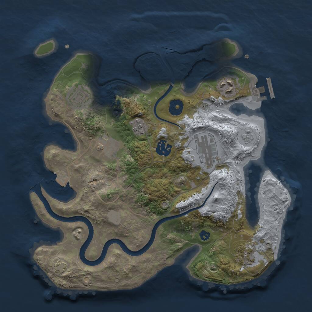 Rust Map: Procedural Map, Size: 3000, Seed: 1896981186, 12 Monuments