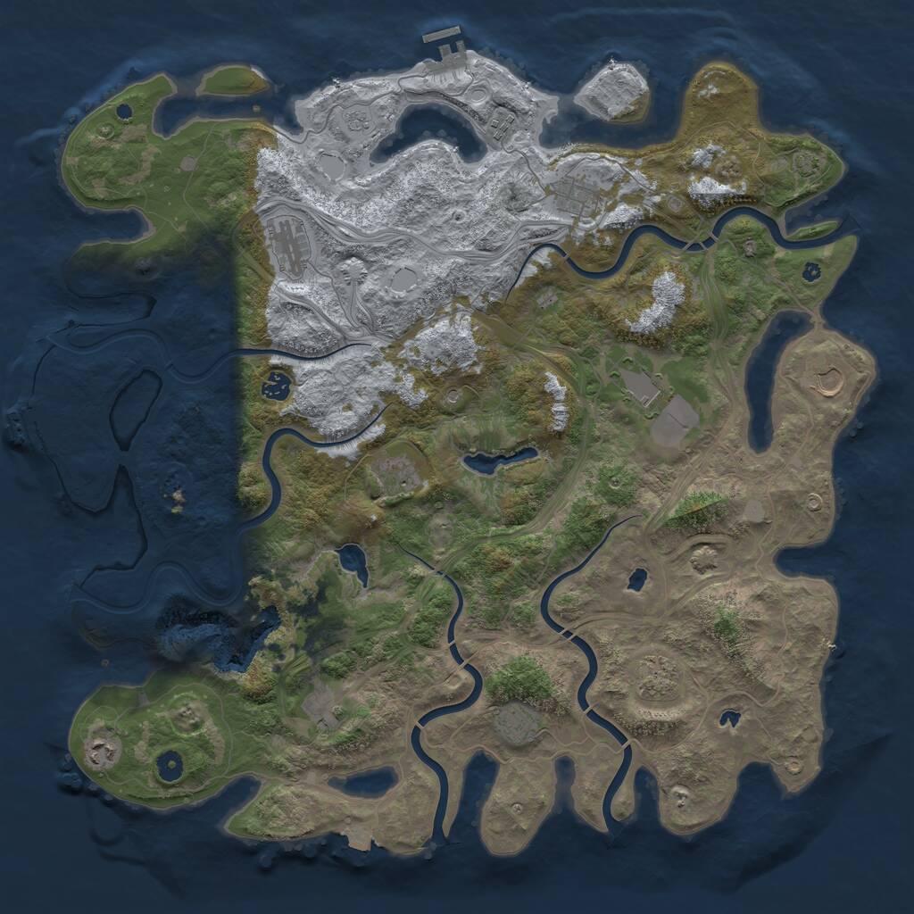 Rust Map: Procedural Map, Size: 4800, Seed: 1927000362, 17 Monuments