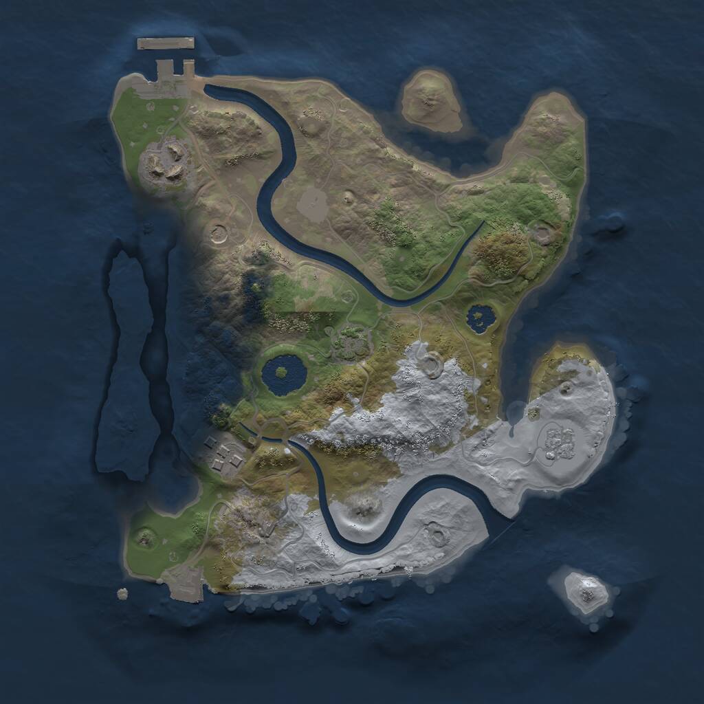 Rust Map: Procedural Map, Size: 2500, Seed: 1981137938, 7 Monuments