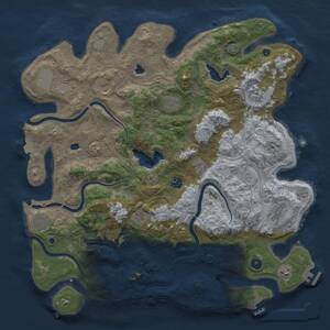 Thumbnail Rust Map: Procedural Map, Size: 4500, Seed: 875188425, 17 Monuments