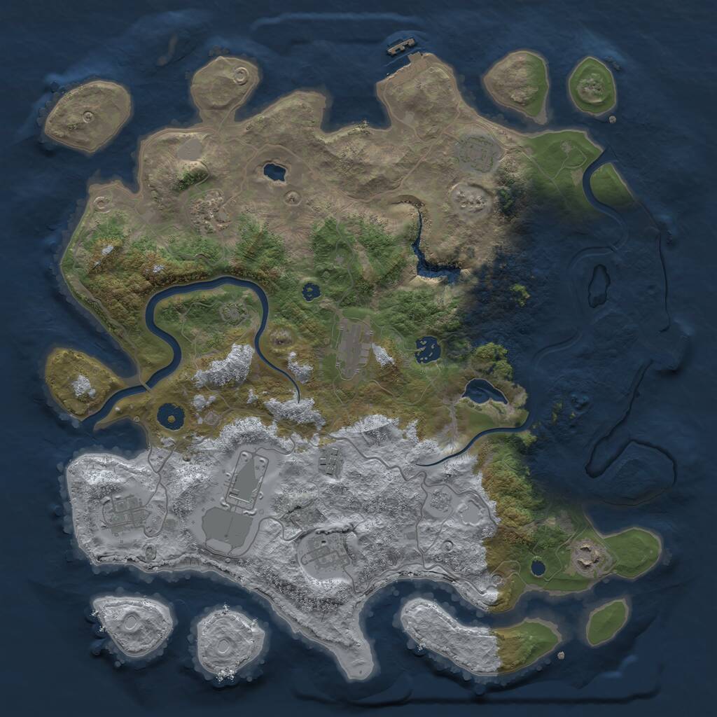 Rust Map: Procedural Map, Size: 4000, Seed: 993364771, 15 Monuments