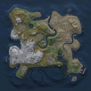 Thumbnail Rust Map: Procedural Map, Size: 3000, Seed: 1877187405, 13 Monuments