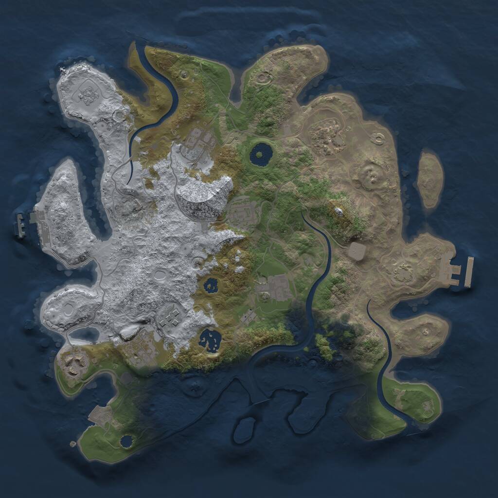 Rust Map: Procedural Map, Size: 3300, Seed: 1651239960, 13 Monuments