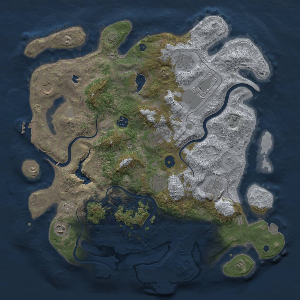 Rust Map: Procedural Map, Size: 4000, Seed: 84729410, 15 Monuments