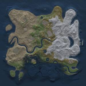 Thumbnail Rust Map: Procedural Map, Size: 3700, Seed: 611162574, 17 Monuments