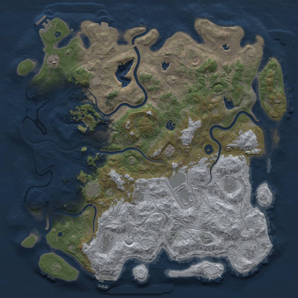 Rust Map: Procedural Map, Size: 4800, Seed: 956577415, 17 Monuments