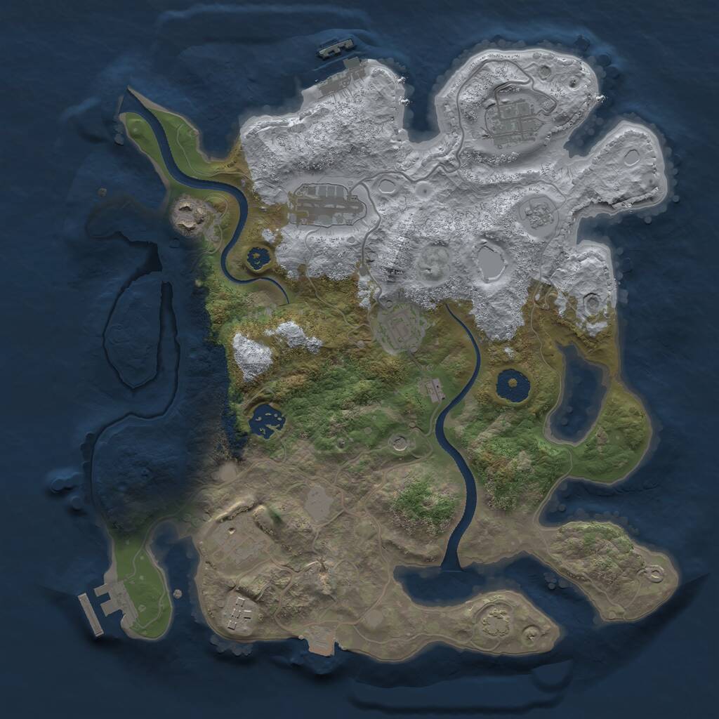 Rust Map: Procedural Map, Size: 3250, Seed: 795030152, 13 Monuments