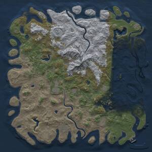 Thumbnail Rust Map: Procedural Map, Size: 6000, Seed: 129995660, 17 Monuments