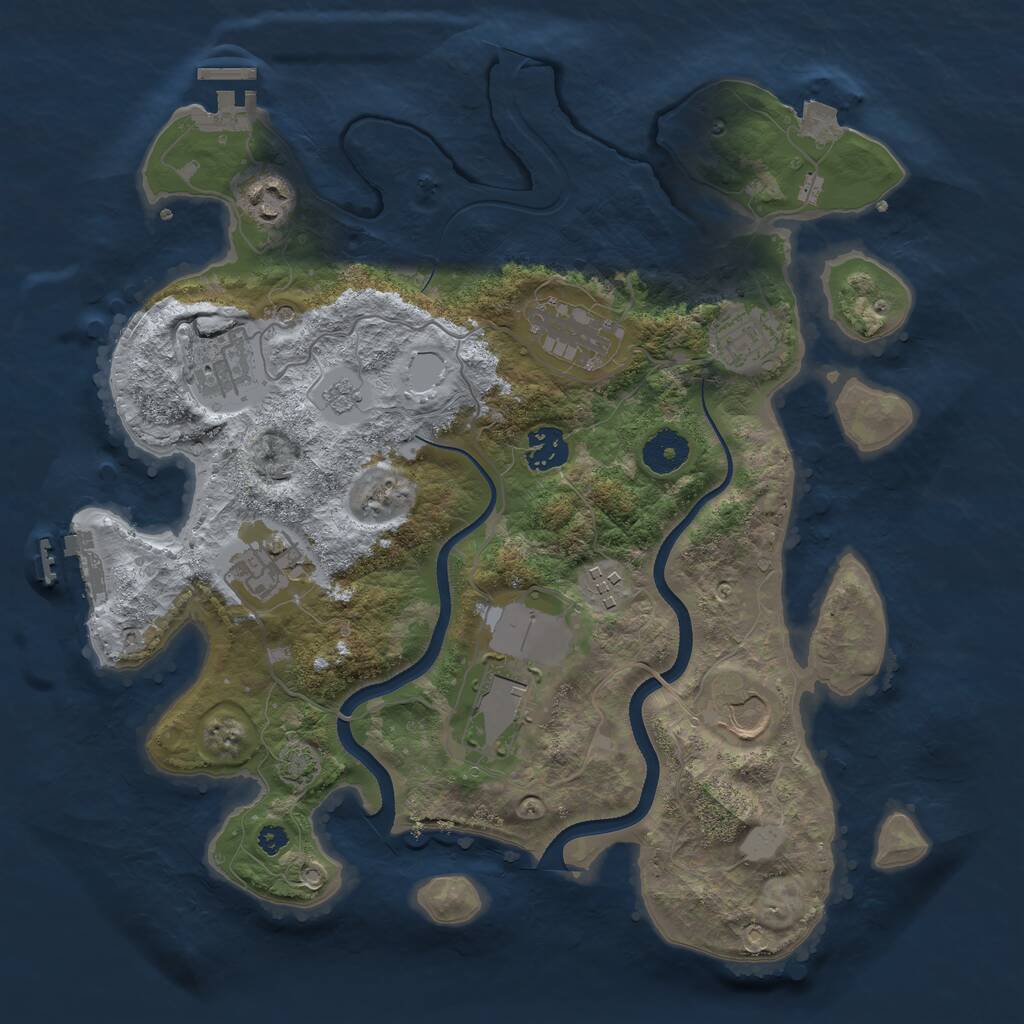 Rust Map: Procedural Map, Size: 3500, Seed: 2009009797, 15 Monuments