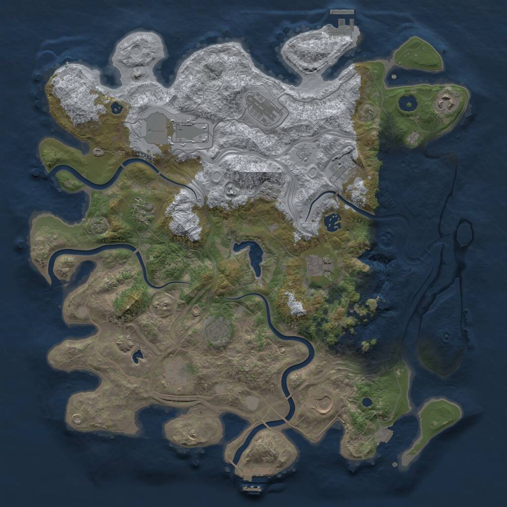 Rust Map: Procedural Map, Size: 4250, Seed: 57645, 17 Monuments