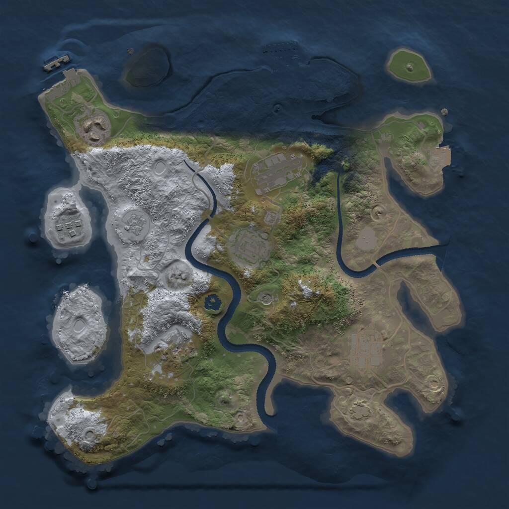 Rust Map: Procedural Map, Size: 3000, Seed: 78120, 12 Monuments